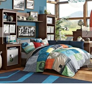 Pottery barn teen twin so cal surf quilt set